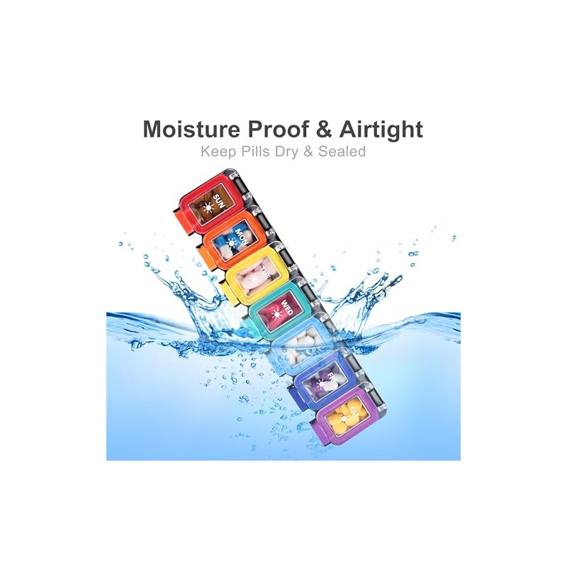 Fullicon Fullicon Moisture Proof Pill Boxes 7 Day 2 Times
