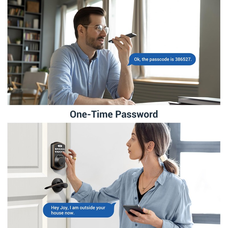 Veise Fingerprint Door Lock with 2 Lever Handles - Keyless