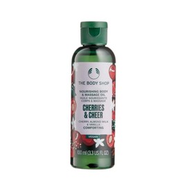 The Body Shop Cherries & Cheer - Cherry, Almond Milk & Vanilla, 100ml Nourishing Body & Massage Oil - Vegan