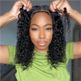 Ailwelia Ailwelia Deep Wave Bob Wig Human Hair 200% Density 5x5 Hd Lace Closure Wigs Human Hair Bob Wigs For Black Women Human Hair Wear And Go Glueless Wigs Curly Bob Wig Human Hair Wig Deep Wave Wig 14 Inch