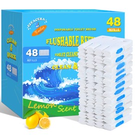 Effacera 72 Refills Flushable Toilet Refills, Disposable Toilet Bowl Paper Bulk, Fresh Toilet Brush Refill Pads for Toilet and Bathroom, Toilet Brush Accessories(No Handle)