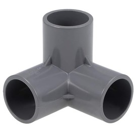 TA-VIGOR 10Pcs 25mm PVC Pipe Fittings, 3 Way Elbow Tee Slip Corner Connectors, Plastic Right Angle Joint Fittings for Irrigation Watering Systems and Garden Pipe Connections, Gray