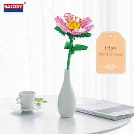 Flower Model for Building with Small Building Blocks Pink Begonia