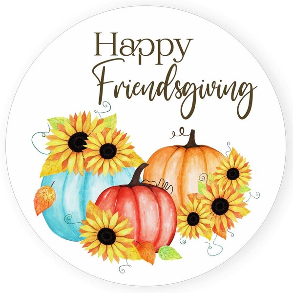 Pumpkins Sunflowers Sticker Labels by Adore By Nat - Party