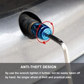 Dsycar Locking Tire Valve Caps Blue (8 Pack) Anti Theft Design, Aluminum Bullet Valve Stem Caps with Rubber Seal, Universal Valve Stem Covers (8 Pack/Blue)