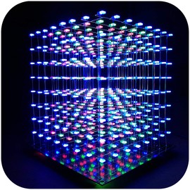 iCubeSmart 3D LED Cube Kit DIY Kit LED Light Cube DIY Electronics 8 x 8 x 8 cm Cube Kit for Electronic Laboratory Creative Gifts Enthusiasts Electronic Course Design