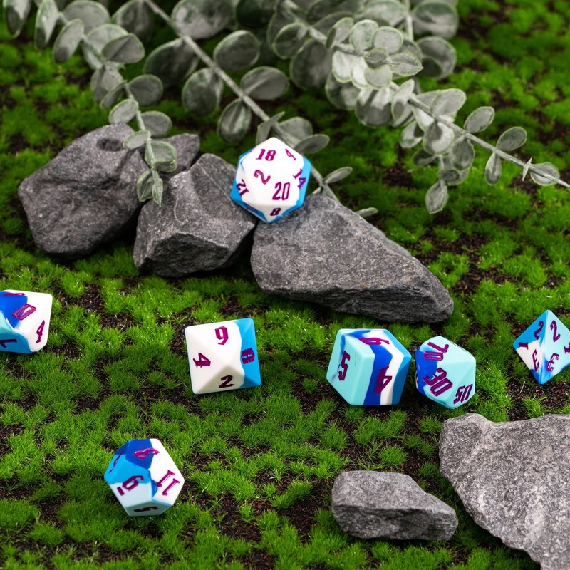 Cusdie Silica Gel DND Dice Set Polyhedral Resin Dice for