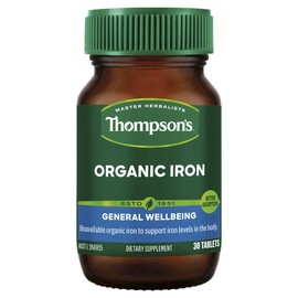 Thompson's Organic Iron 24mg 30 Tablets