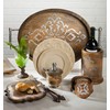 8.25-Inch Tall Wood and Metal Inlay Heritage Collection Utensil Holder
