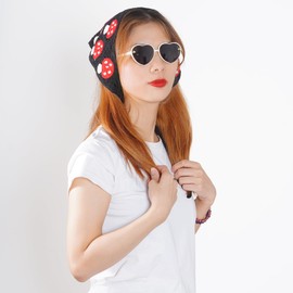 hoyuwak 2Pcs Crochet Bandanas Headbands Hairbands Head Hair Scarf for Women Girls Knitted Mushroom Hair Accessories (White, Black)