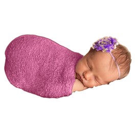 BabyMoon Baby Photography Props Stretch Without Wrinkle, Anti-Pilling, Breathable Blanket Swaddle Wrap (Pack of 1 Pink)