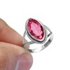 Solid 925 Sterling Silver Ring For Womens Pink Tourmaline Ring