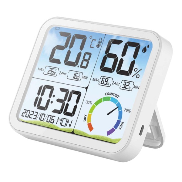 Clock with Temperature and Humidity Display with Luminous Display.