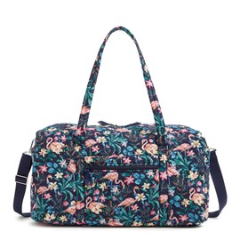 Vera Bradley Cotton Large Travel Duffle Bag, Flamingo Garden