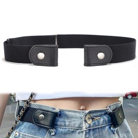 No Buckle Belt Adjustable Elastic Buckle Free Belts for Women & Men Invisible Buckless No Bulge No Hassle No Show Stretch Belt for Jeans Pants