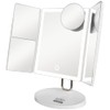 ForPro Professional Collection Expert Rechargeable LED Tri-Panel Makeup, Dual-Powered, Vanity