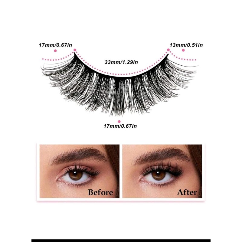 Dramatic 6D Mink False Eyelashes, Super Fluffy Wispy Style, 10