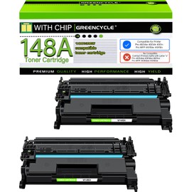 greencycle 148A with Chip W1480A Toner Cartridge Replacement Compatible for HP 148A Black Toner Cartridge Work with Laser Jet Pro 4001dw 4001dn 4001n MFP 4101fdw 4101fdn Ink Cartridge(2PCS,with Chip)