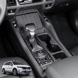 YOUTOOCAR Wood Grain Car Gear Shift Panel Cover Interior Trim Compatible with Kia Sorento 2021-2024 Accessories