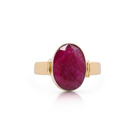 Koral Jewelry 14K Gold Plated Created Ruby Ethnic Ring Vintage Gipsy Boho Chic US Size 6 7 8 9 (6)