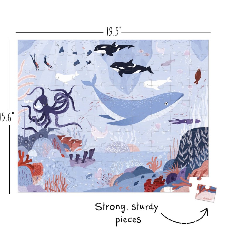 Janod 100 Piece Arctic Ocean Floor Puzzle - Ages 6+