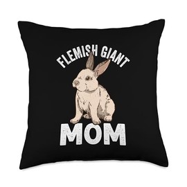 Rabbit Lover Design with Flemish Giant Throw Pillow