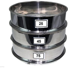 E-ONSALE Aluminum Herbal Pollen Hash Extractor Stackable Sifter, Fine Mesh, Stainless Steel Round Sifter for Baking, Flour Sieve, Extracting, Herbal, Tea, Powder 66, 96, 120 Micron Set (25, 45, 75)