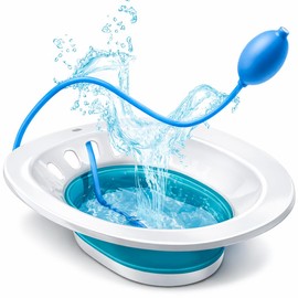 FRECHMOON Sitz Bath for Toilet Seat, Hemorrhoids and Postpartum Care, Yoni Steam Seat, Sits Bath Kit for Women - Collapsible, Deeper Bowl - Use w/Sitz Bath Salt - Green