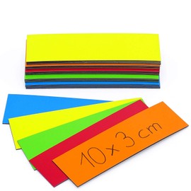 25 Coloured Magnetic Labels I 10 x 3 cm I 5 Strips per Colour I mag217