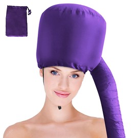 Frclona Hair Dryer Bonnet - Upgraded Bonnet Hair Dryer with Longer Extended Hose for Easy Styling, Curling and Deep Conditioning, Purple, One Size Fits All