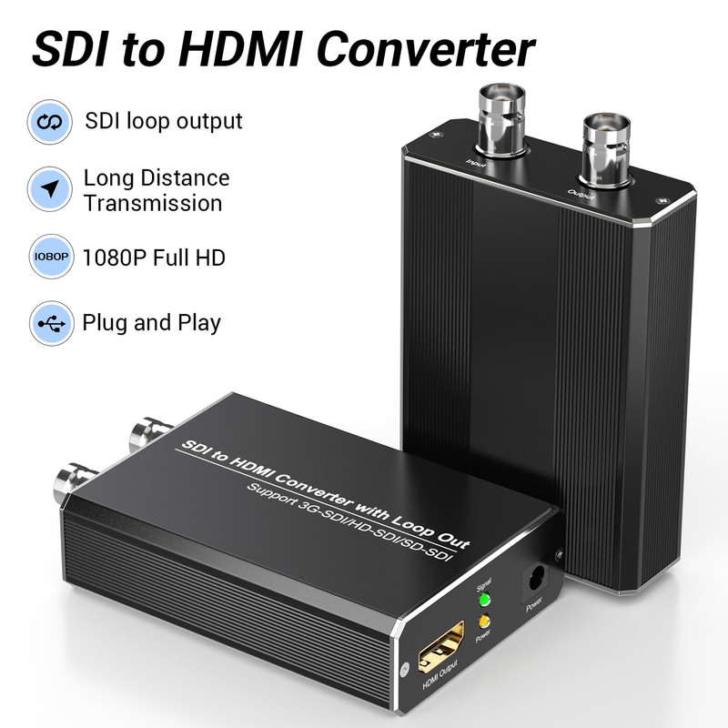 MISOTT SDI to HDMI Converter with SDI Loop-Out, 1080P SDI