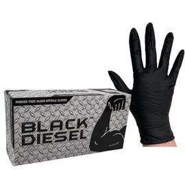 The Black Diesel, Powder Free Disposable Gloves, 4.5 MIL, Black [Price is Per Box] Size XL