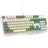 Fogruaden Full Size Mechanical Keyboard, Green Matcha Keyboard, Wired USB