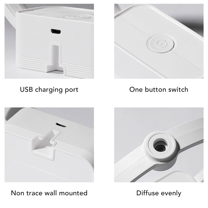 Essential Oil Diffuser USB Automatic Spray Lightweight LED Light 1200mAh