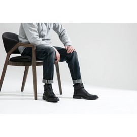 Jousen Mens Boots Casual Leather Boots for Men Chukka Fashion Men's Dress Boots (AMY8182 Black 11)