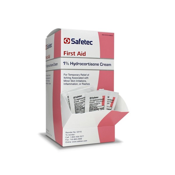Safetec 1% Hydrocortisone Cream - 0.9 Gram Packets - Box of 144