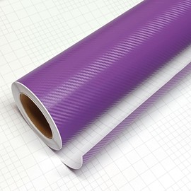 DIYAH 3D Carbon Fiber Film Twill Weave Vinyl Sheet Roll Wrap DIY Decals with Hand Tools 12" X 60" / 1 FT X 5 FT (Purple)