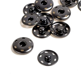 25 mm Large Size Gunmetal Black Sew-On Rust Proof Snaps Fastener Press Studs (25mm (20 Sets))