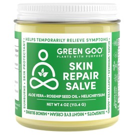 Green Goo Bálsamo Curativo Reparador de la Piel, Hidratante Natural para Cuerpo y Cara con Aloe Vera, Mejora la Apariencia de la Piel, Ideal para Cicatrices y Arrugas, 4 Oz