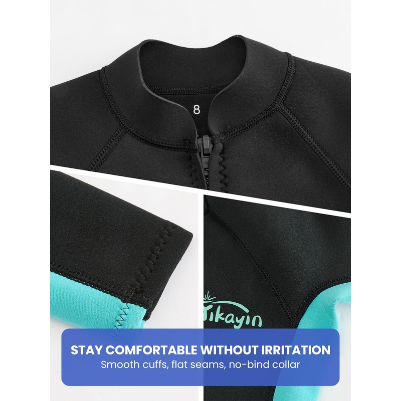 Yikayin Kids Wetsuit Top for Boys Girls, 2mm Neoprene Thermal