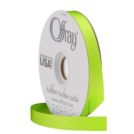 Offray Double Face Satin Craft Ribbon, 5/8-Inch Wide by 50-Yard Spool, New Chartreuse