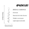 GAOKOXI Silver Crystal Drop Earrings Cubic Zirconia Wedding Earrings for