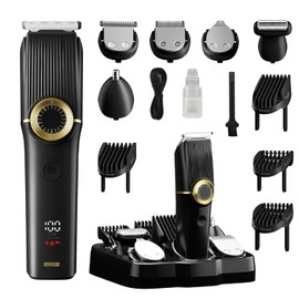 VOVGUU Hair Clippers for Men- Multi-Functional Hair Trimmer, barber's Set for Trimming Hair, Beard and Nose Hair, with 5 Removable Blades and 4 Shields