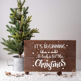 Look a Lot Like Christmas Stencil Template for Crafting - Reusable Christmas Time Stencils for Painting in Small & Large Sizes