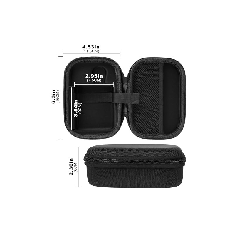 Hard Hearing Aid Case Shockproof Storage Bag with Mesh Pocket,