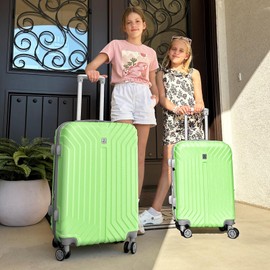 AnyZip Luggage Expandable PC ABS Durable Hardside Suitcase with Spinner Wheels TSA Lock Checked-Large 28 Inch LightGreen