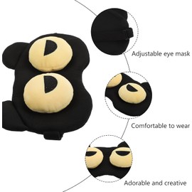 3D Bear Eye Sleep Mask: Zero Pressure Light Blocking Eyeshade, Adjustable and Comfortable Design for Men and Women (Half eye (with gel))