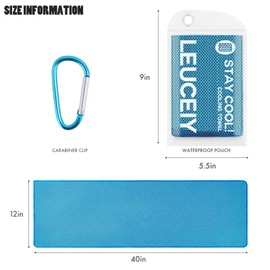 Leuceiy 4 Pack Cooling Towels, Microfiber Chilly Ice Towels for Neck and Face, Hot Weather Soft Towel for Yoga, Sport, Running, Gym, Golf, Camping, Fitness, Workout, Travel, Climb