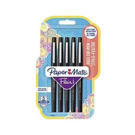 Flair Original Felt-Tip Pens Medium Tip Pack of 5 Blackaa