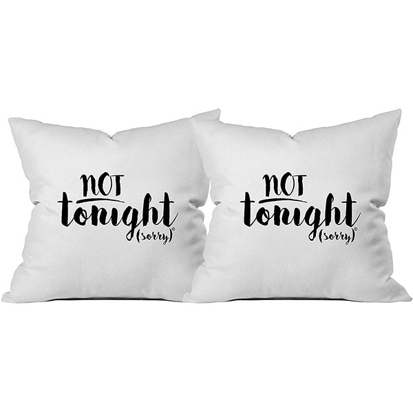 Oh, Susannah Not Tonight/Not Tonight Reversible 18 x 18 inch Throw Pillow Cover Bridal Shower or Lingerie Party Gift